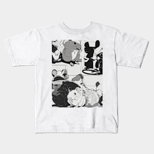 Hamsters Shadow Silhouette Anime Style Collection No. 28 Kids T-Shirt